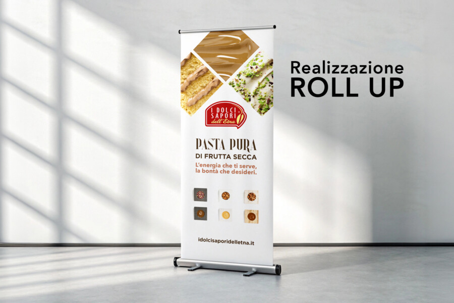 Roll-up pubblicitario stampato – progetto grafico